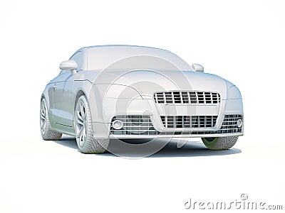 3d Car White Blank Template Stock Photo