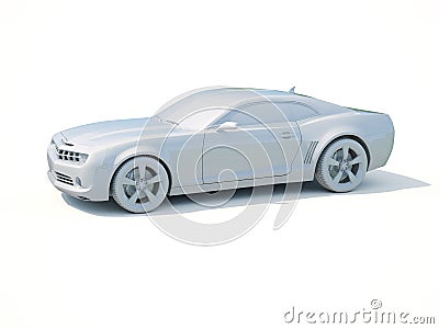 3d Car White Blank Template Stock Photo