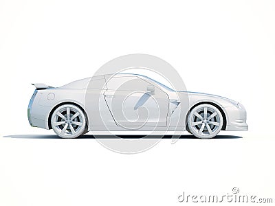 3d Car White Blank Template Stock Photo