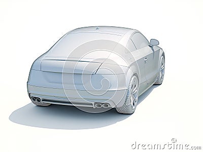 3d Car White Blank Template Stock Photo