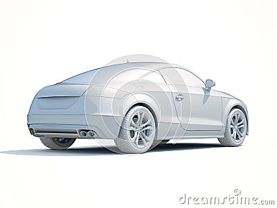 3d Car White Blank Template Stock Photo