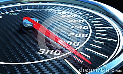 3d carbon speedometer Stock Photo