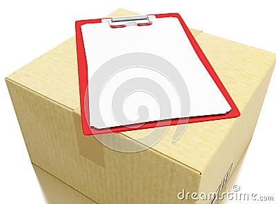 3d Cardboard boxes with chek list Cartoon Illustration