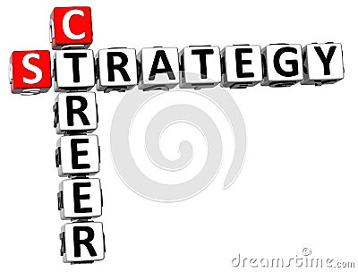 3D Career Strategy Crossword Stock Photo