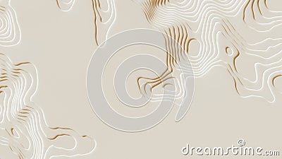 3D Cartography concep background. Rendering. Map line of topography. Topographic map. Map mockup infographics Stock Photo