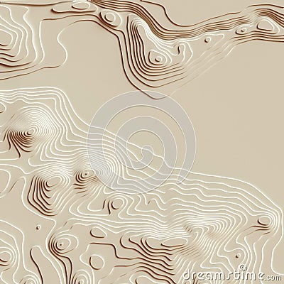 3D Cartography concep background. Rendering. Map line of topography. Topographic map. Map mockup infographics Stock Photo