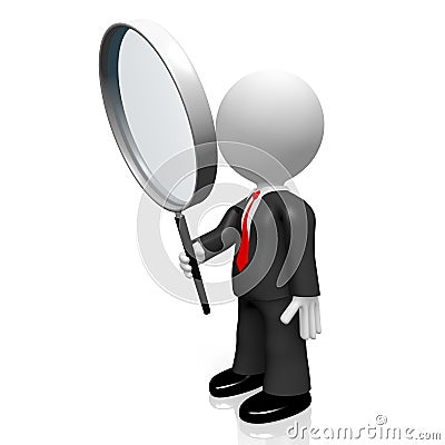 3D magnifying glass concept Stock Photo