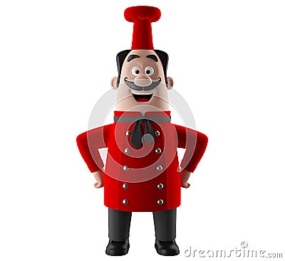 3d cartoon cook character Stock Photo