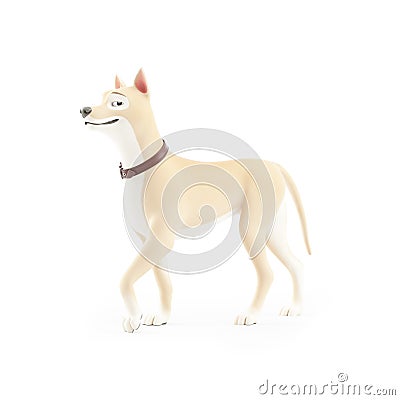 3d cartoon dog walking proudly Cartoon Illustration