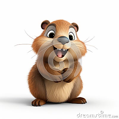 Cartoon Squirrel 3d Rendering With Emotional Gestures Stock Photo