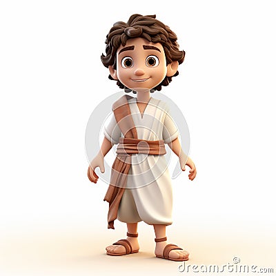 Photorealistic 3d Animation Of Kid Joseph In Classicist Style Stock Photo