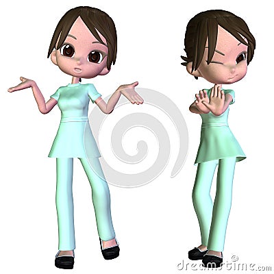 3d Cartoon nurse Stock Photo