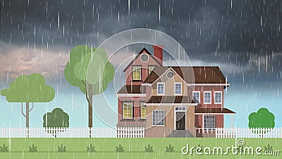 rain cartoon background
