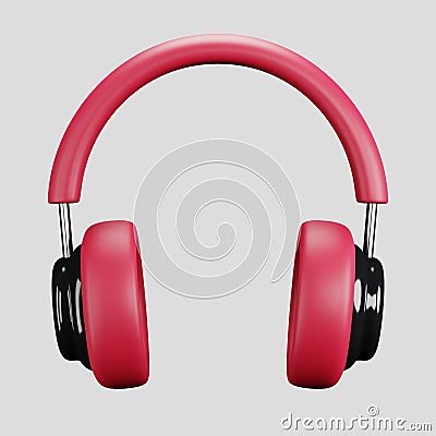 A 3D cartoon icon or emblem of a headphone or earphone or music Cartoon Illustration