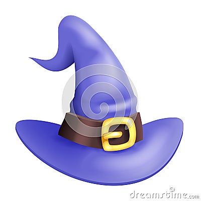 3d cartoon witch hat halloween children costume kid masquerade party 3d icon vector illustration Vector Illustration