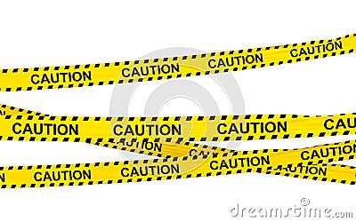 3d caution ribbons Stock Photo