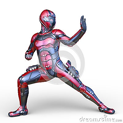 3D CG rendering of cyber man Stock Photo