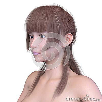 Zoom up of girl face Stock Photo
