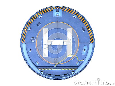 3D CG rendering of helipad Stock Photo