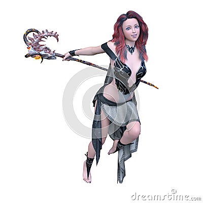 3D CG rendering of Magician woman Stock Photo