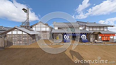 In the old city streets of Japan Editorial Stock Photo