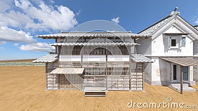 In the old city streets of Japan Stock Photo