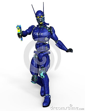 Robot police Stock Photo