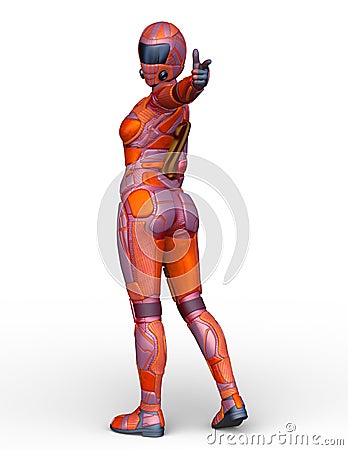 3D CG rendering of rider Stock Photo