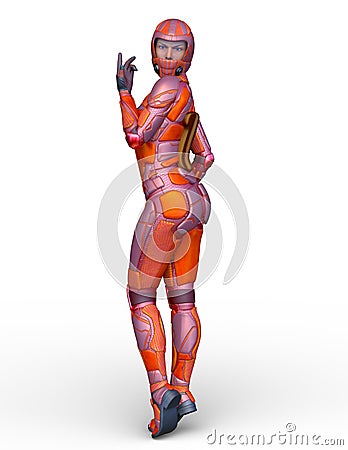 3D CG rendering of rider Stock Photo