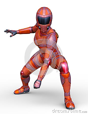 3D CG rendering of rider Stock Photo