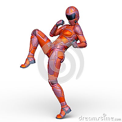 3D CG rendering of rider Stock Photo