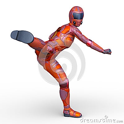 3D CG rendering of rider Stock Photo