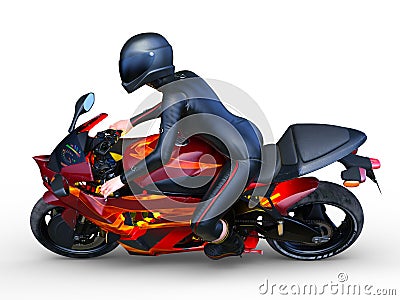 3D CG rendering of rider Stock Photo