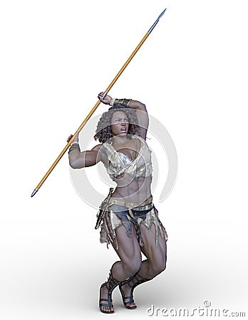 3D CG rendering of warrior Stock Photo