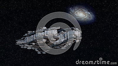 3D CG rendering of space ship. Elements of this Image Furnished By NASA. Stock Photo