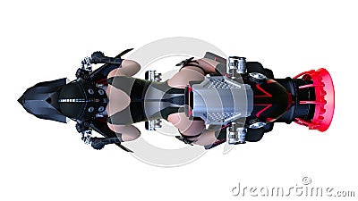 3D CG rendering of speeder bike Stock Photo