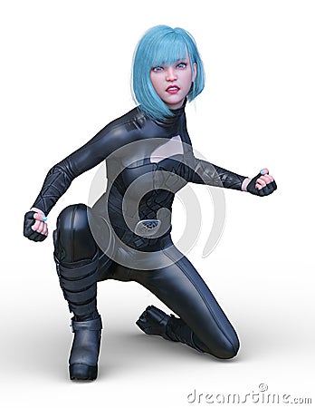 3D CG rendering of super woman Stock Photo