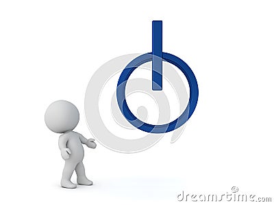 3D Character and an Input Output Symbol Stock Photo