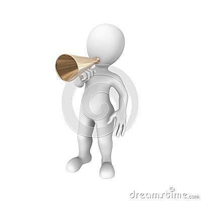 3d character with megaphone Stock Photo