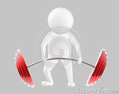 3d character , man is about to lift weights Stock Photo