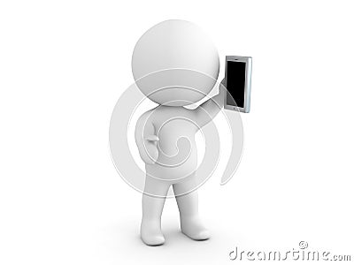 3D Character talking on the phone Stock Photo