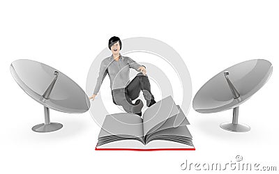 3d character , woman - dish , catlouge- book Stock Photo