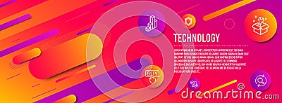3d chart, Buying and Security icons set. Spanner, Technical algorithm and Search signs. Vector Vector Illustration