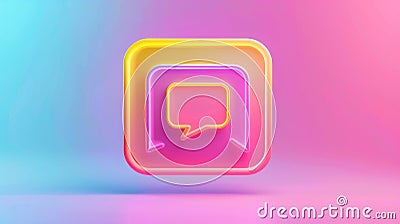 A 3D chat speech for message boxes or comments. A text dialog bubble label template illustration. A square or circle Cartoon Illustration