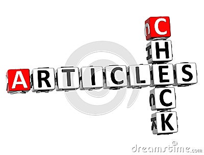 3D Check Articles Crossword Stock Photo