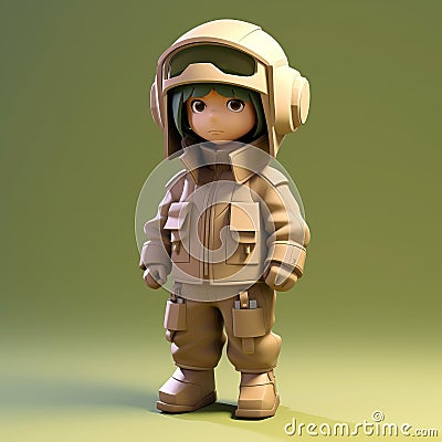 3d Child Model In Ilya Kuvshinov Style Costume And Gear Stock Photo