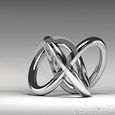 3D chrome abstract knot Stock Photo