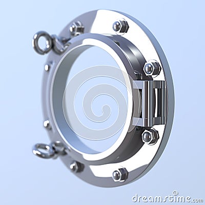 3d Chrome porthole Stock Photo