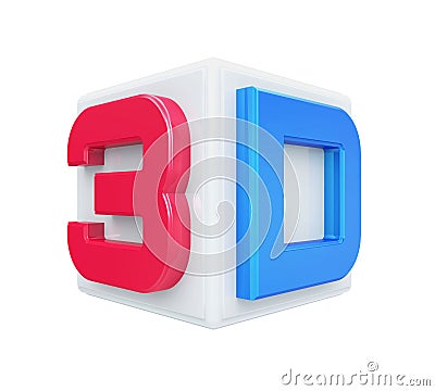 3D Cinema Logo Stock Photo