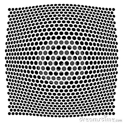 3D circular burst. Convex globe, sphere, orb distort. Inflate design pattern. Radiation, bulge, bloat effect. Radial, radiating Vector Illustration